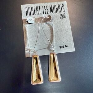 Robert Lee Morris Gold Silver Mixed Metal Drop Earrings